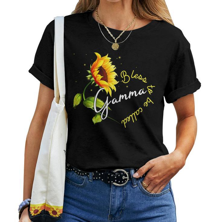 Blessed To Be Called Gamma Sunflower Lovers Grandma Women T-shirt
