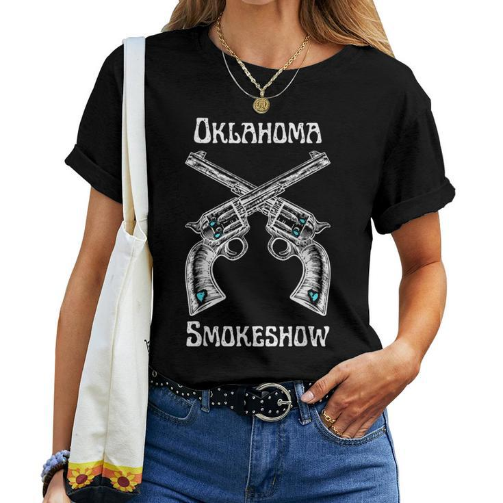 Boho Bull Skull Cow Oklahoma Smokeshow Western Country Women T-shirt