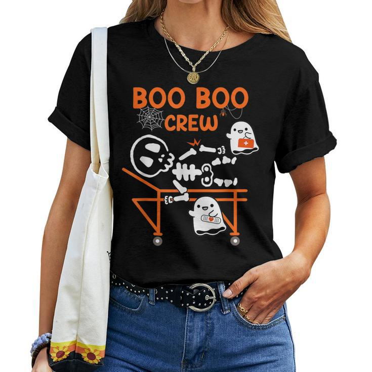Boo Boo Crew Ghost Doctor Paramedic Emt Nurse Halloween Women T-shirt