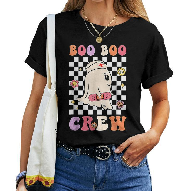 Boo Boo Crew Nurse Ghost Halloween Nurse Women T-shirt