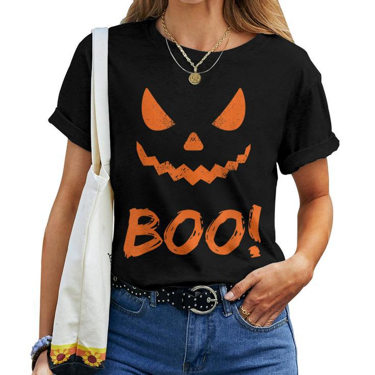 Boo Halloween Spooky Scary Pumpkin Pumpkins October Fall Halloween Women T-shirt