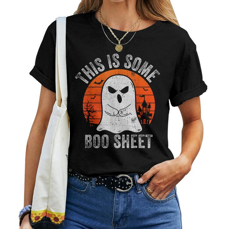 This Is Some Boo Sheet Ghost Halloween Costume Women T-shirt