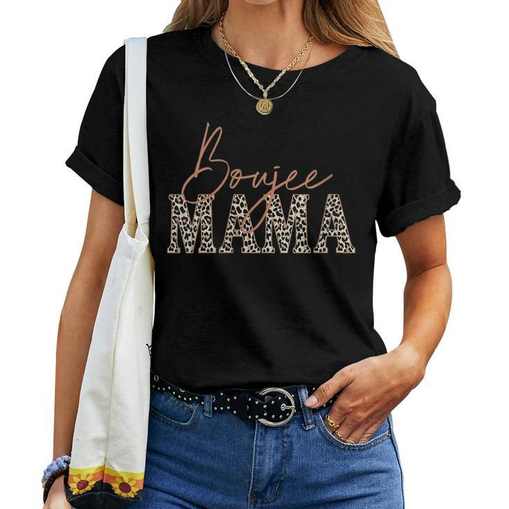 Boujee Mama Leopard Boujee Mom Women T-shirt Casual Daily Basic Unisex Tee