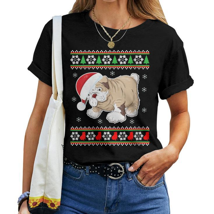 Bulldog Dog-Ugly Christmas-Sweater Xmas Women T-shirt