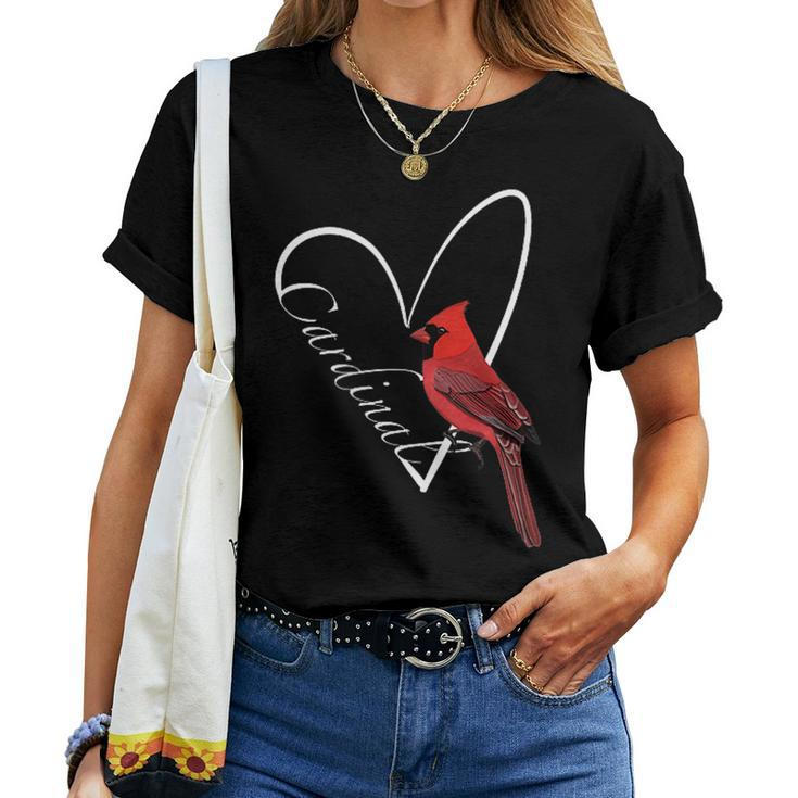 Cardinal Bird Birdlover Birdwatcher Animal Biologist Women T-shirt