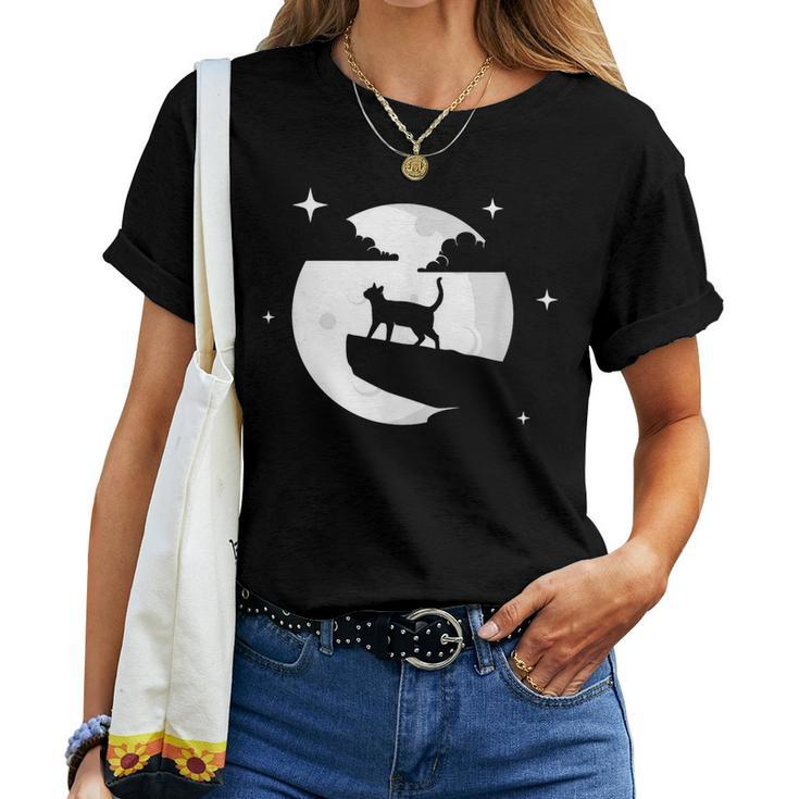 Cat Moon Cat Gift For Cat Lovers Women Mens Girls Boys Women T-shirt