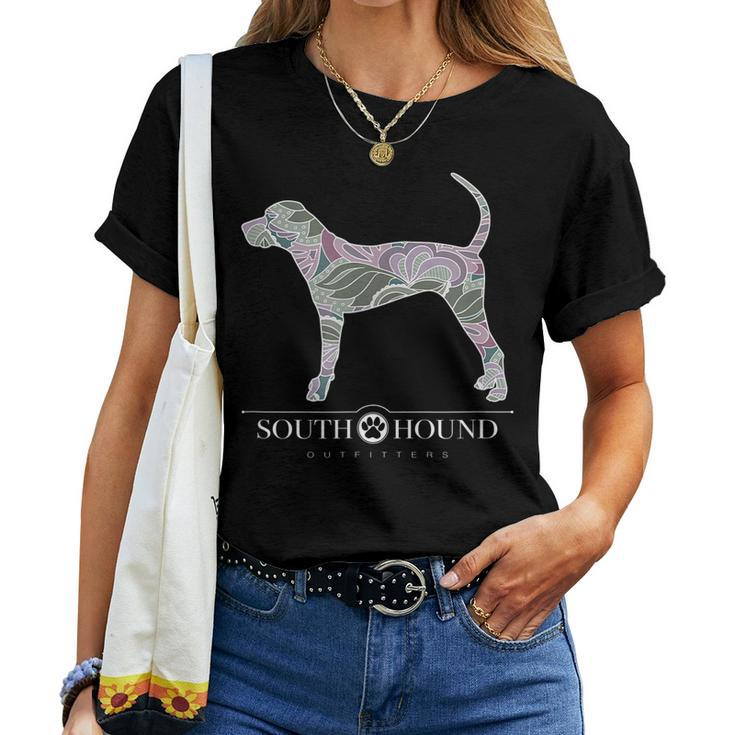 Catahoula Leopard Dog Sage Blush Floral Pattern Women T-shirt