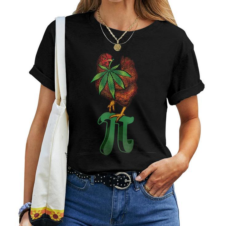 Chicken Pot Pie Pi Leaf Stoner 420 Weed Marijuana Women T-shirt