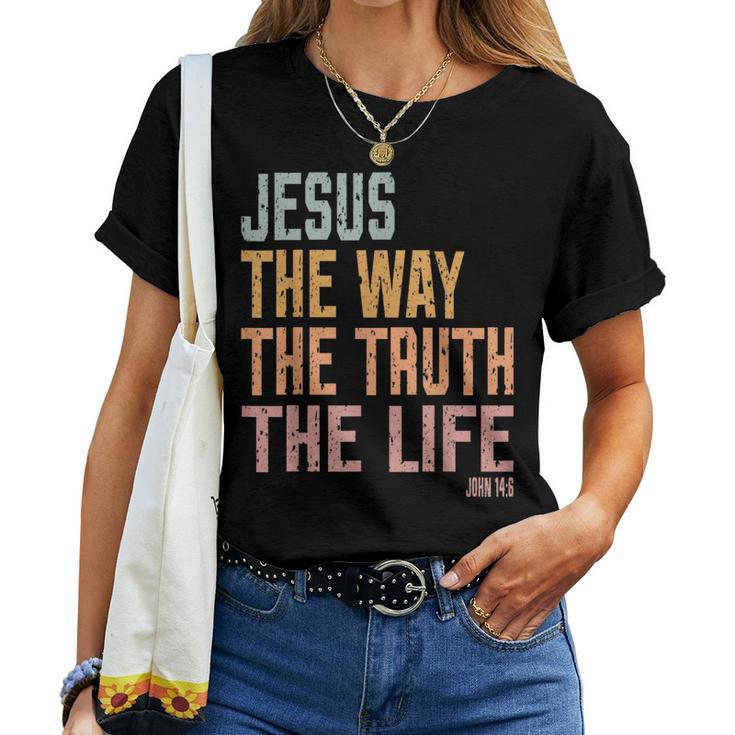 Christian T  Women Men Kids Jesus The Way Truth Life  Women T-shirt Crewneck Short Sleeve Graphic