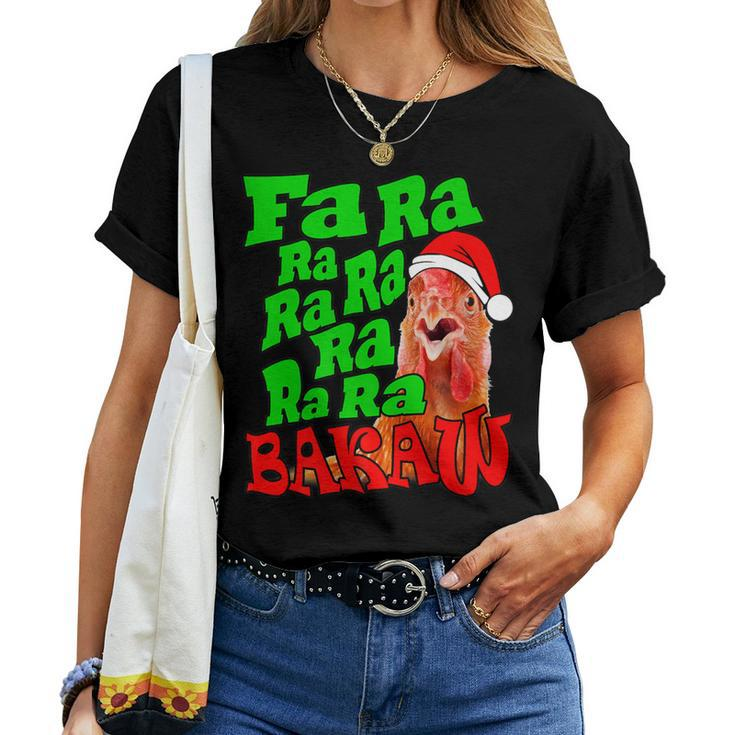 Christmas Chicken Caroling Fa Ra Ra Ugly Christmas Sweater Women T-shirt