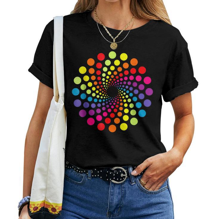 Colored Multicolor Polka Dot September 15Th Dot Day Rainbow Women T-shirt
