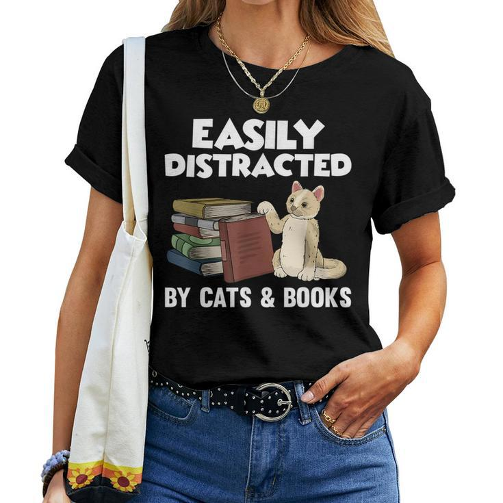 Cool Book Reader For Men Women Book Lover Bookworm Cat Book Women T-shirt