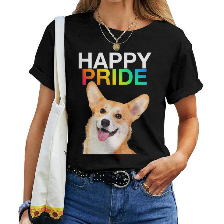 Corgi Dog Puppy Pup Gay Pride Lgbtq Rainbow Queer Lesbian Women T-shirt