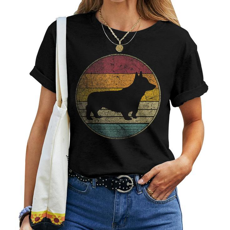 Corgi Dog Vintage Distressed Retro Style 70S 80S Women Women T-shirt