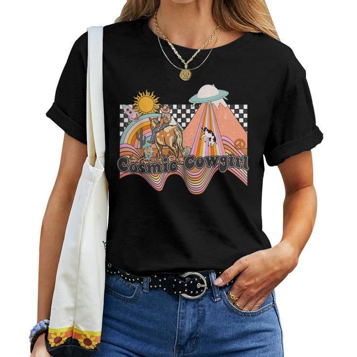 Cosmic Western Country Space Desert Cowgirl Women T-shirt