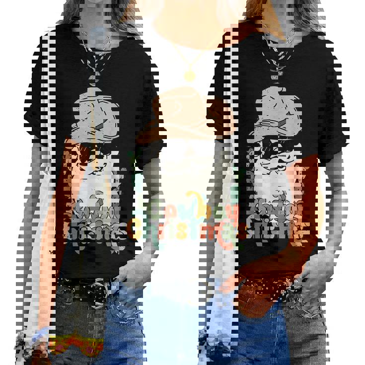 Cowboy Christmas Santa Claus Western Vintage Cowgirl Retro Women T-shirt Cowboy Christmas Santa Claus Western Vintage Cowgirl Retro Women T-shirt