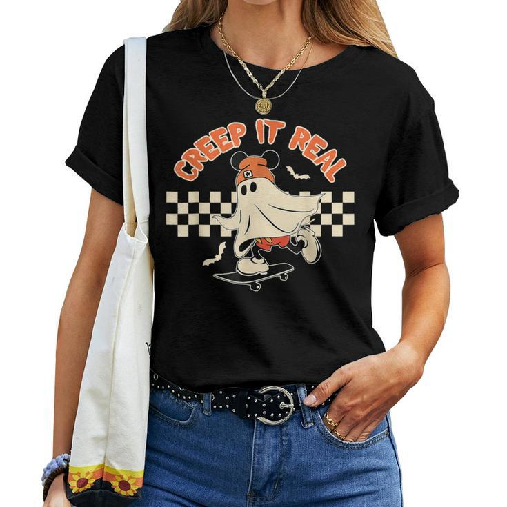 Creep It Real Halloween Spooky Ghost Mouse Women T-shirt