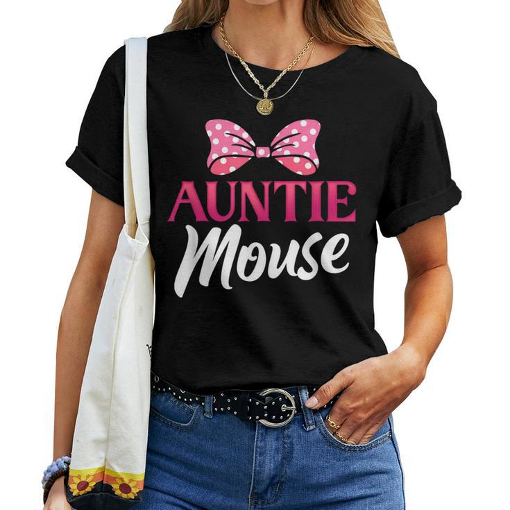 Cute Auntie Mouse Niece Nephew Aunt Women T-shirt