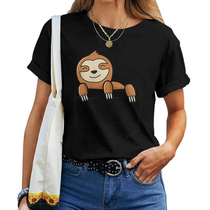 Cute Chillin Sloth Pocket Friend Sloth In Your Pocket Women T-shirt