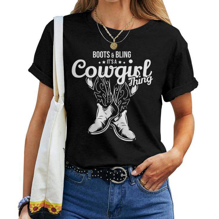 Cute Country Girl Boots Bling Its A Cowgirl Thing Women T-shirt
