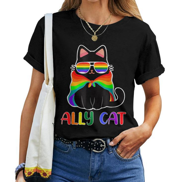 Cute Lgbt Gay Ally Cat Rainbow Pride Flag Boys Men Girls Women T-shirt