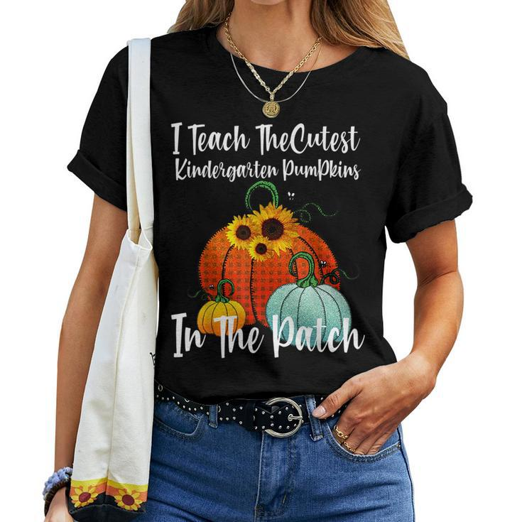Cutest Pumpkins In Patch Kindergarten Teacher Fall Halloween Kindergarten Teacher  Women T-shirt