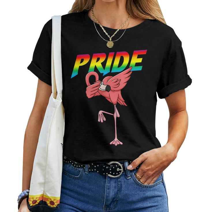 Dabbing Flamingo Lesbian Bisexual Gay Lgbt Pride Women T-shirt