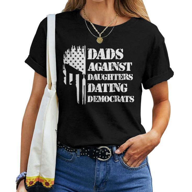 Dads Against Daughters Dating Democrats - Patriotic Skull Women T-shirt