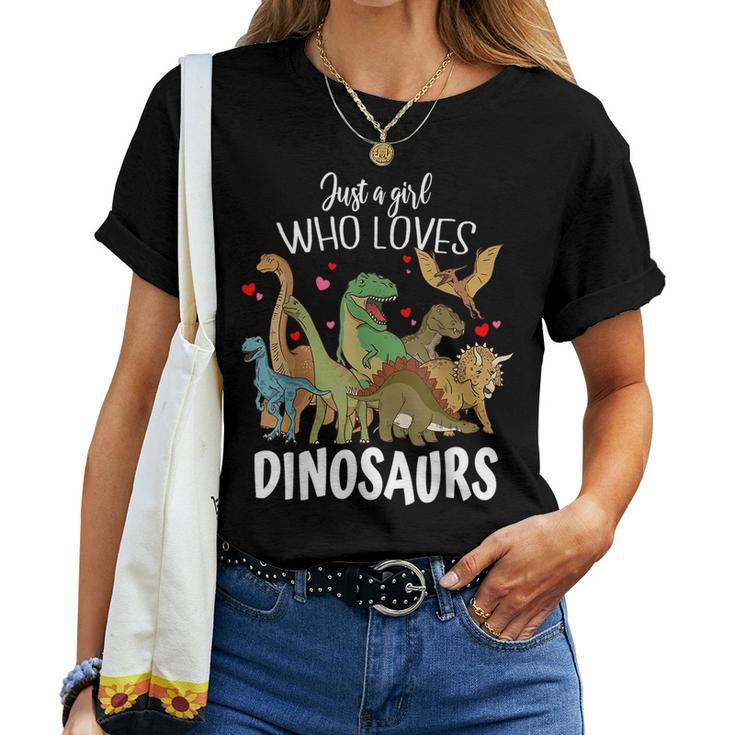 Dinosaur Just A Girl Who Loves Dinosaurs T-Rex Brachiosaurus Women T-shirt