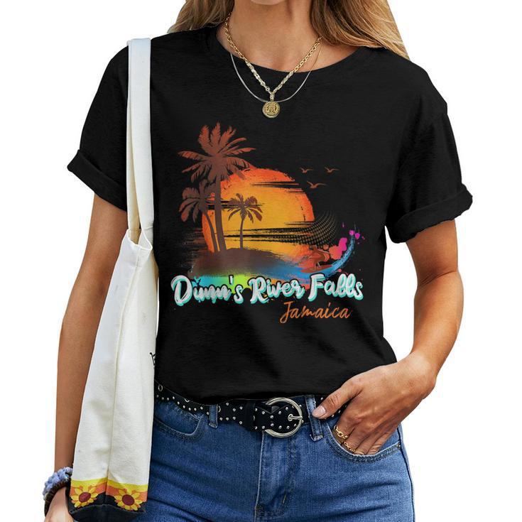 Dunn's River Falls Summer Vacation Palm Trees Sunset Men Women T-shirt