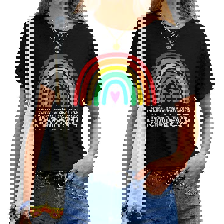 Embrace Neurodiversity Rainbow Autism Awareness Women T-shirt