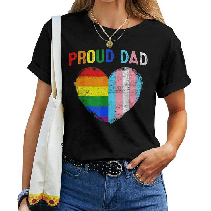 Fathers Day Proud Dad Transgender Gay Rainbow Lgbt Women T-shirt