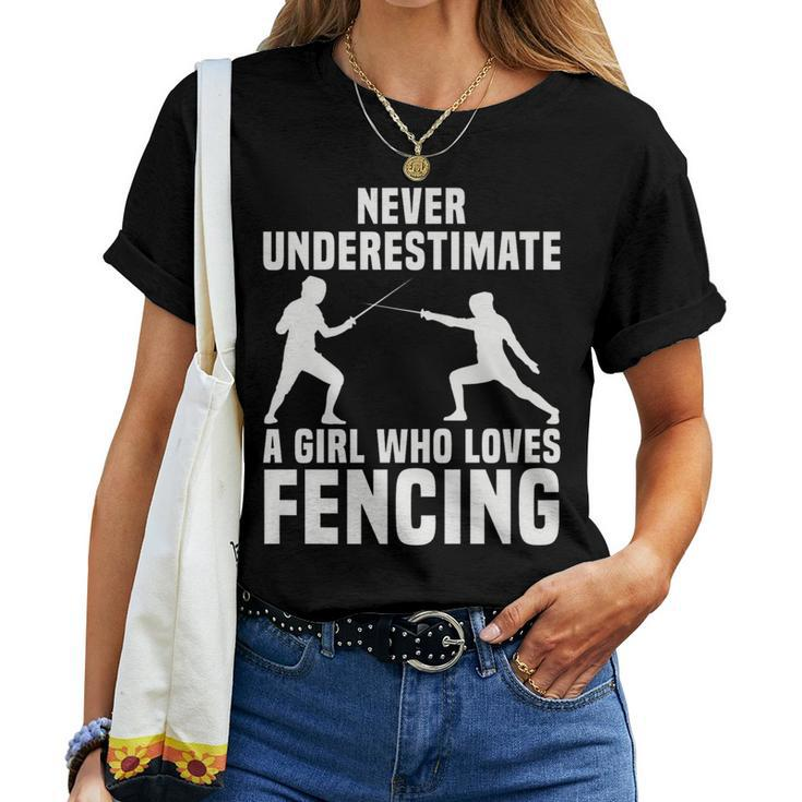 Fencing Parry Girl Loves Fencing Game Never Underestimate Women T-shirt