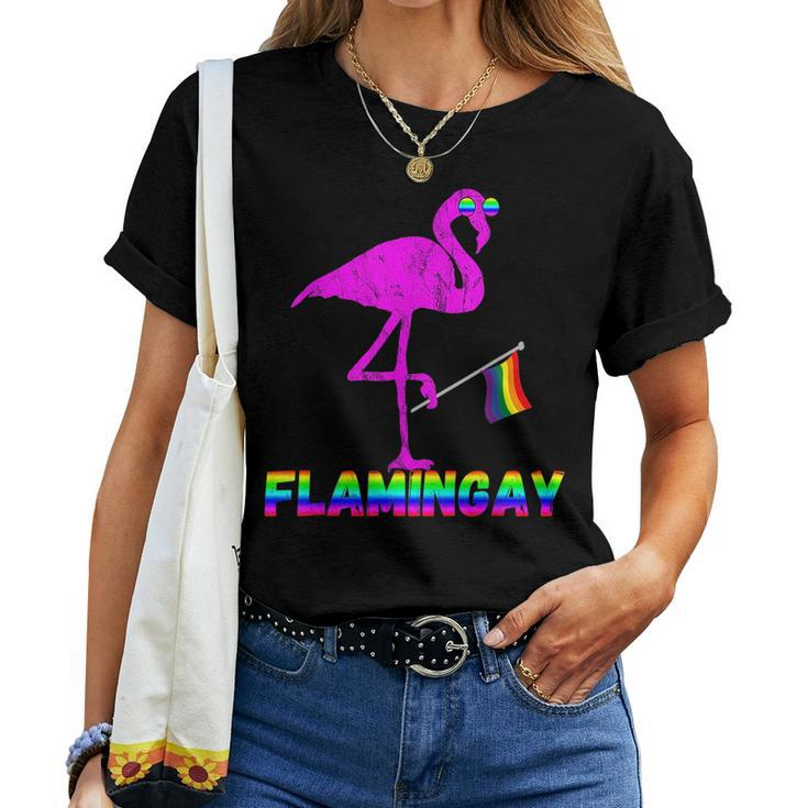 Flamingo Gay Pride Lgbt Homosexual Pink Exotic Bird Gender Women T-shirt