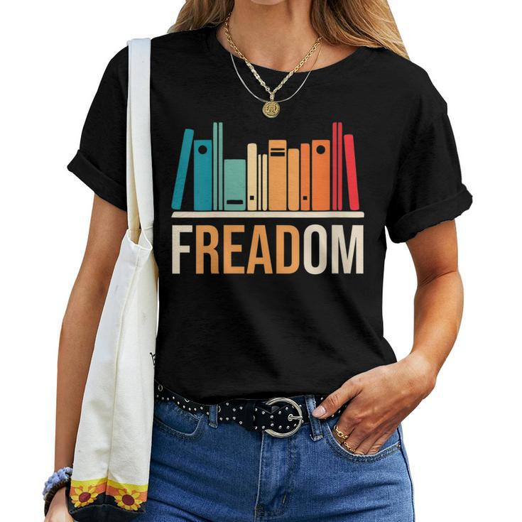 Freadom Anti Ban Books Freedom To Read Book Lover Reading Women T-shirt