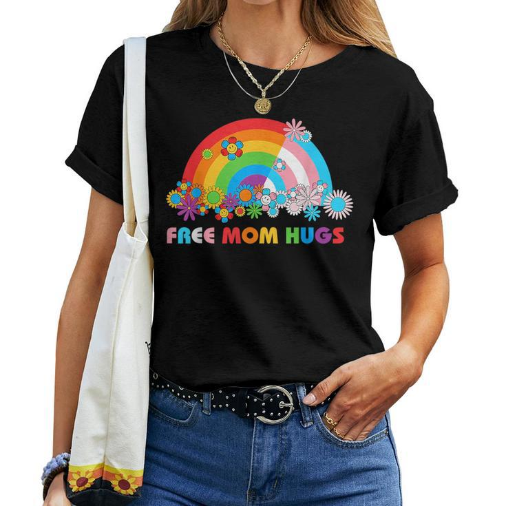 Free Mom Hugs Lgbt Pride Gay Lesbian Transgender Rainbow Women T-shirt