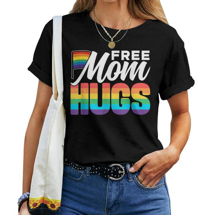 Free Mom Hugs Pride Rainbow Gay Lgbtq Proud Mother Mommy Women T-shirt