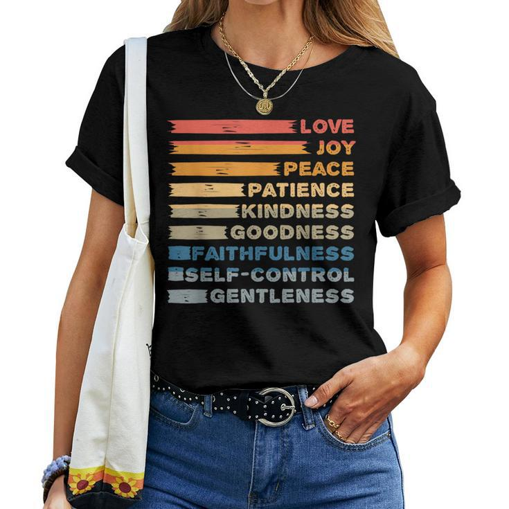 Fruit Of The Spirit Christian Bible Verse Love Joy Peace Women T-shirt