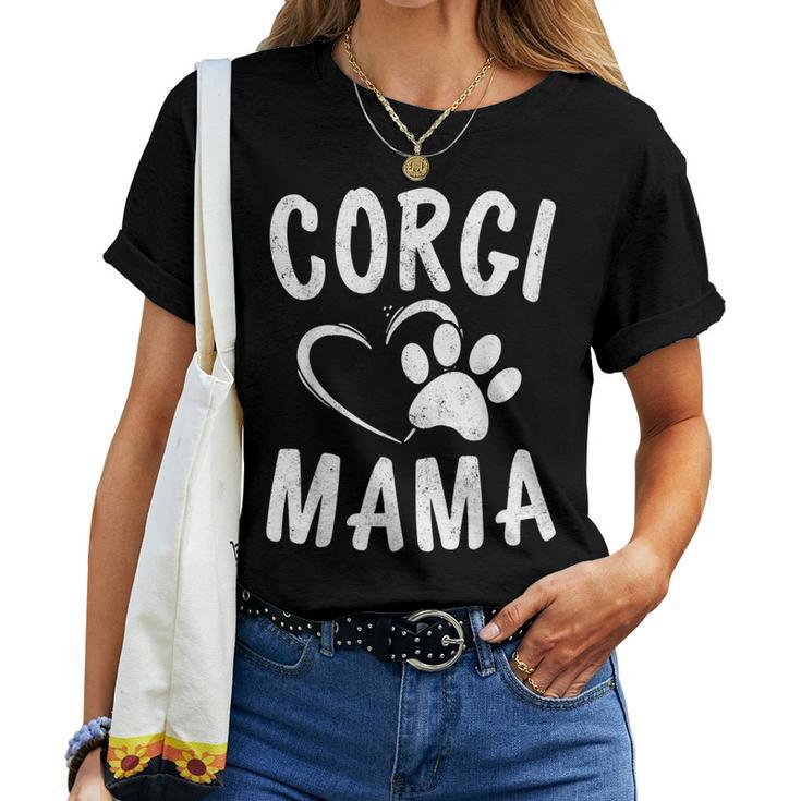 Fun Welsh Corgi Mama Pet Lover Apparel Dog Mom Women T-shirt