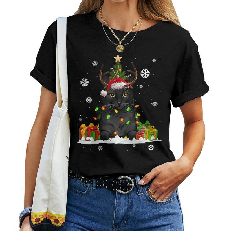 Cat Lover Cute Bombay Santa Hat Ugly Christmas Sweater Women T-shirt