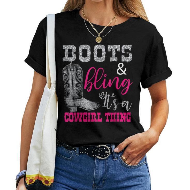 Cowgirl Boots Bling T Women T-shirt