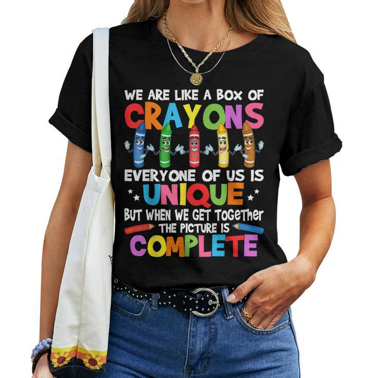 Teacher We Are Like A Box Of Crayons Women T-shirt