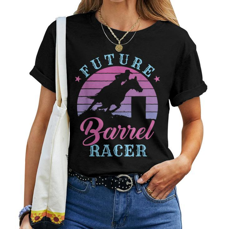 Future Barrel Racer Cute Cowgirl Western Barrel Racing Girls Women T-shirt