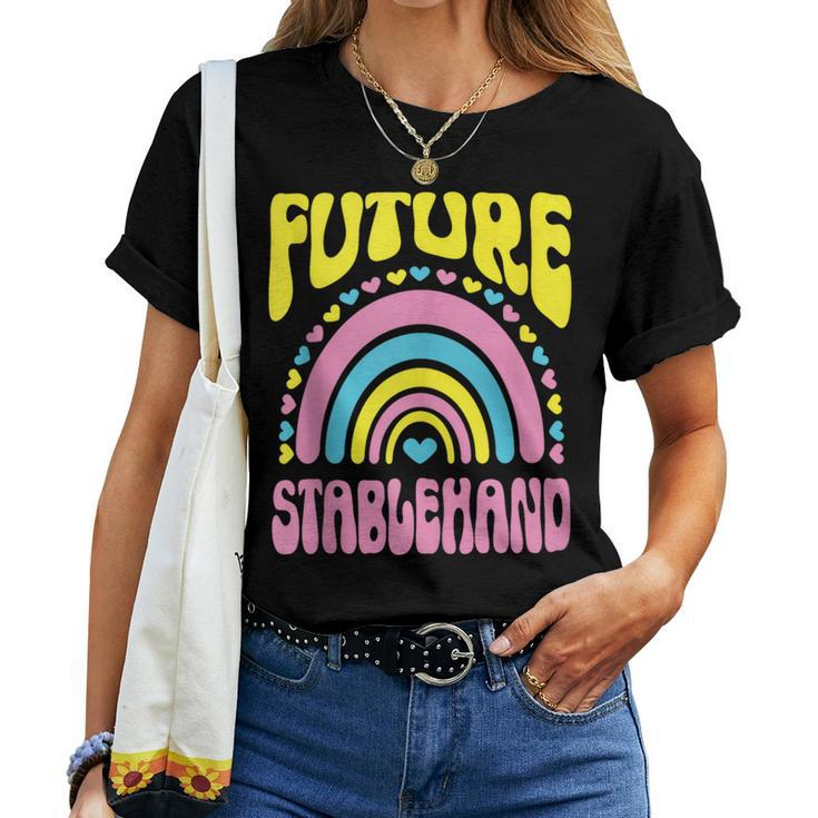 Future Stablehand Bright Retro Rainbow Occupation Women T-shirt