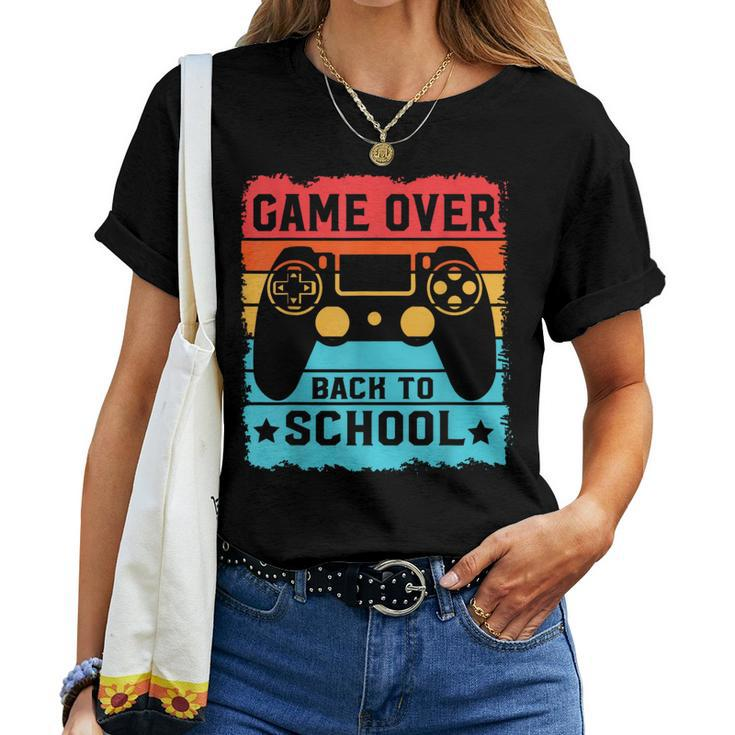 Game Over Back To School For Boys Teacher Student Controller Women T-shirt