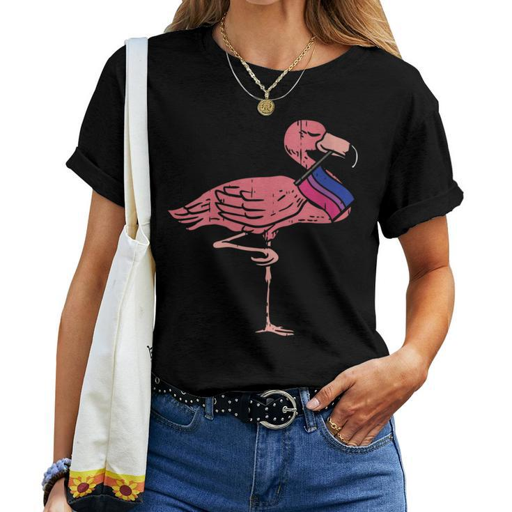 Gay Lgbt Flamingo Cute Bisexual Flag Color Bird Lover Women T-shirt