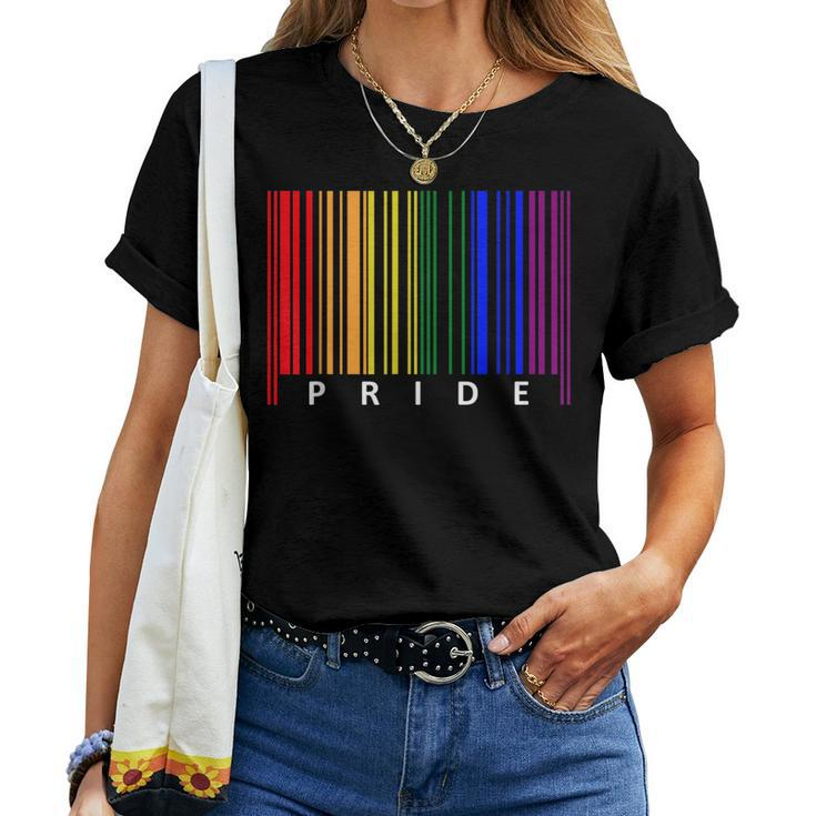 Gay Pride Funny Barcode Lgbtq Lesbian Transgender Rainbow  Women T-shirt Crewneck Short Sleeve Graphic