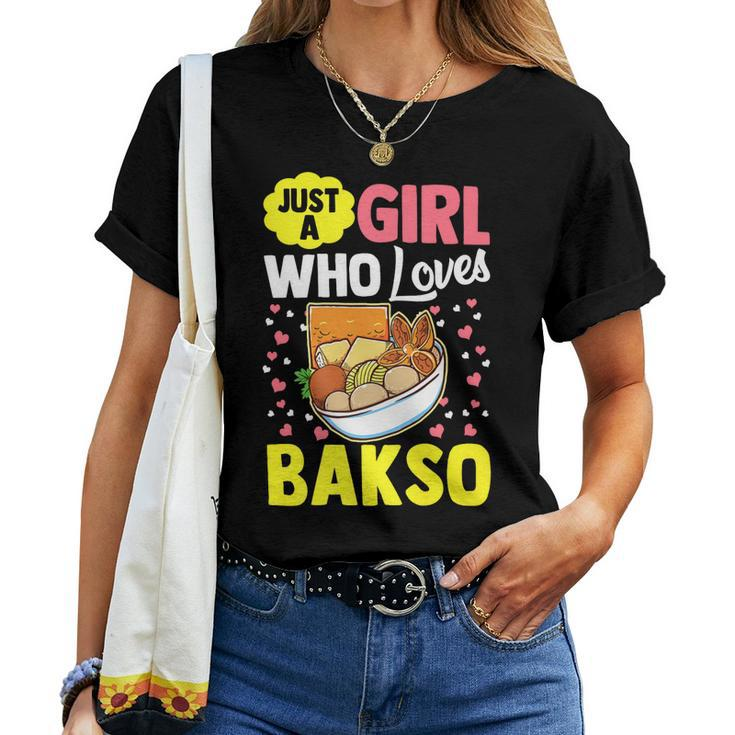 A Girl Who Loves Bakso Foodie Lover Women Girls Graphic Women T-shirt