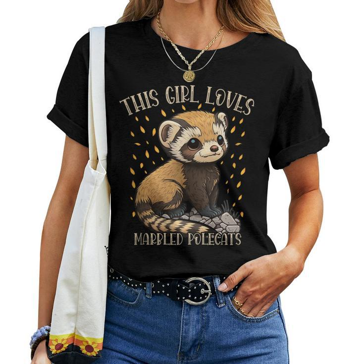 This Girl Loves Marbled Polecats Cute Animal Lover Fun Women T-shirt