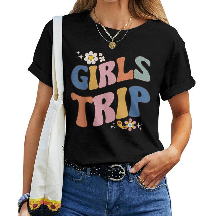 Girls Trip 2023 Making Memories Flower Matching Vacation Women T-shirt